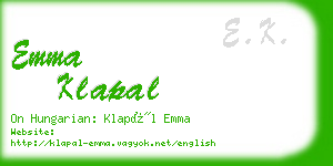 emma klapal business card